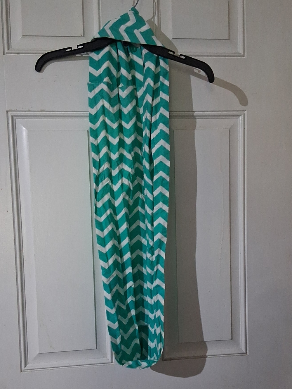 Aqua Chevron Infinity Scarf - Versatile Home Accent